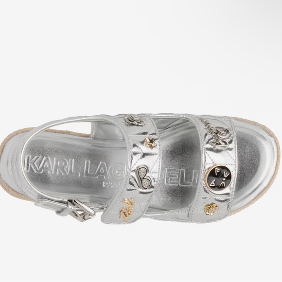 Karl Lagerfeld Paris‎ Charlay Sandal, Silver, Size 10, NIB - Picture 2 of 5